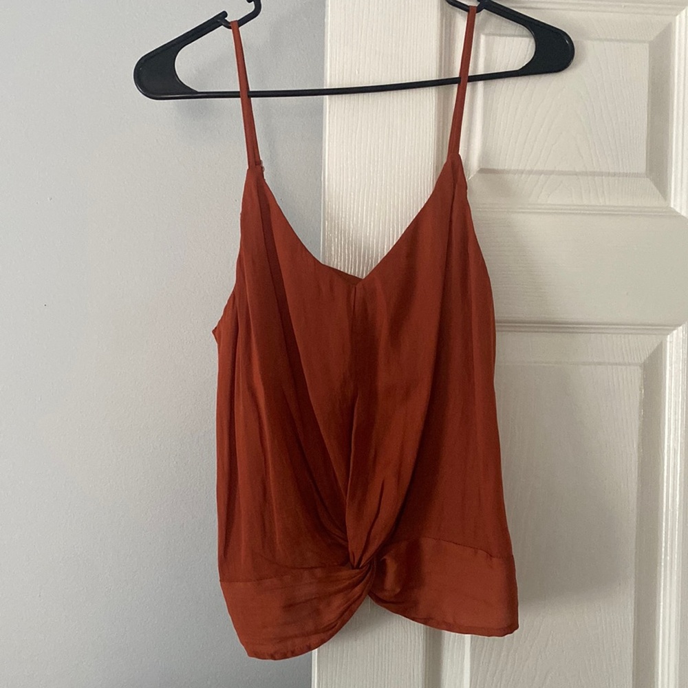 Rust color spaghetti strap cropped tank. Size medium but fits more like a small.